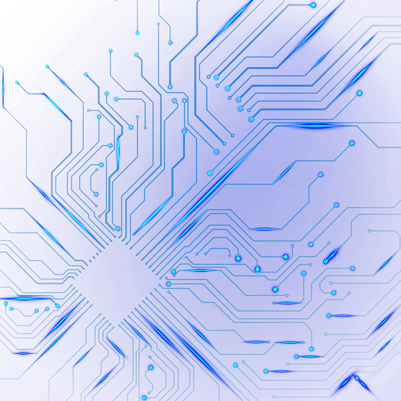 2d illustration Abstract futuristic electronic circuit technology background